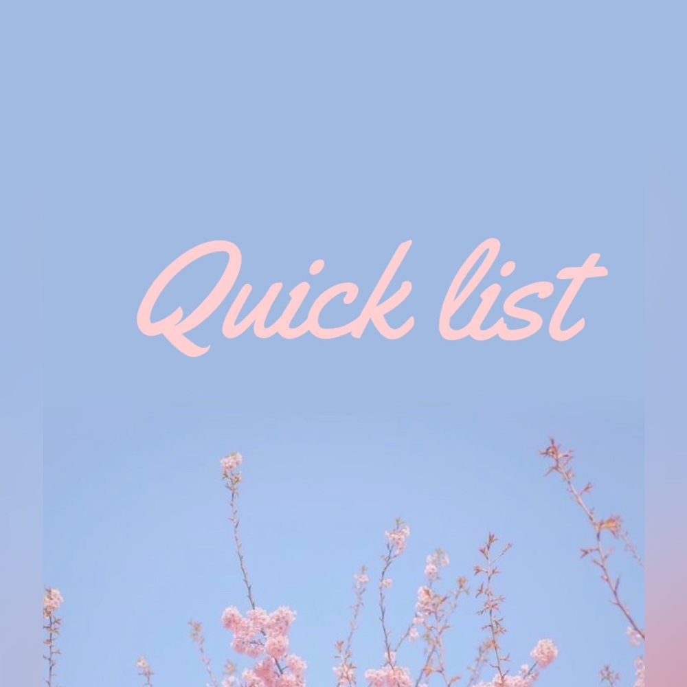 Quick list 1